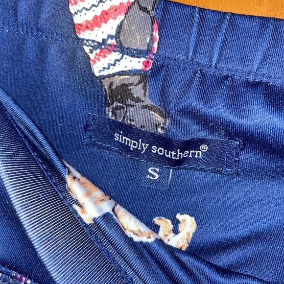 Stylish Blue Dog Print Leggings - Picture 5 of 5